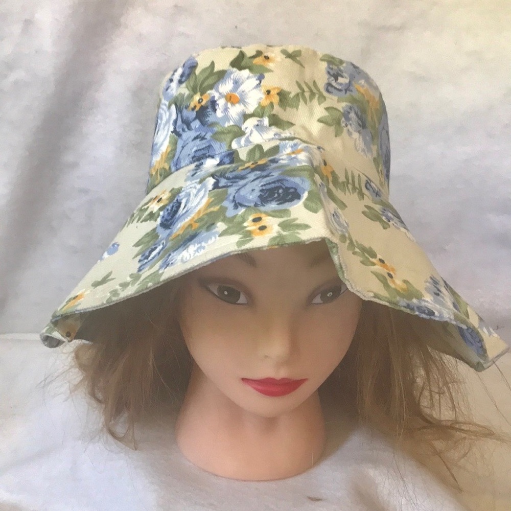 Flower Design Bucket Style Big Brim Sun Hat